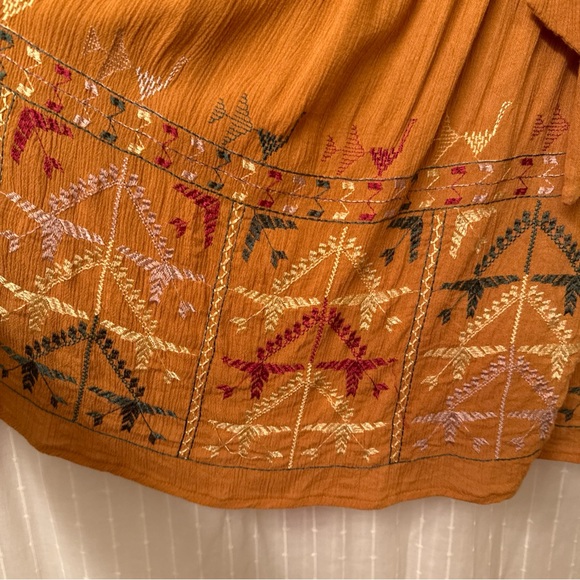 Free People Orange Embroidered Midi Dress - Picture 4 of 5